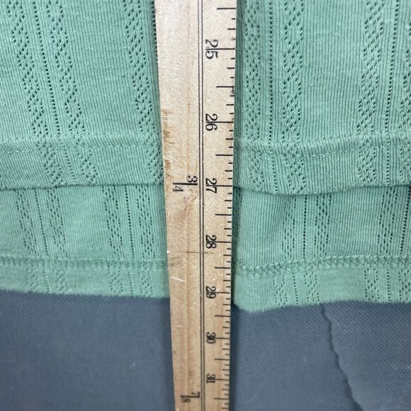 Only Necessities Women's Top 2X Green Embroidered Floral Short Sleeve Outdoor - Picture 6 of 7